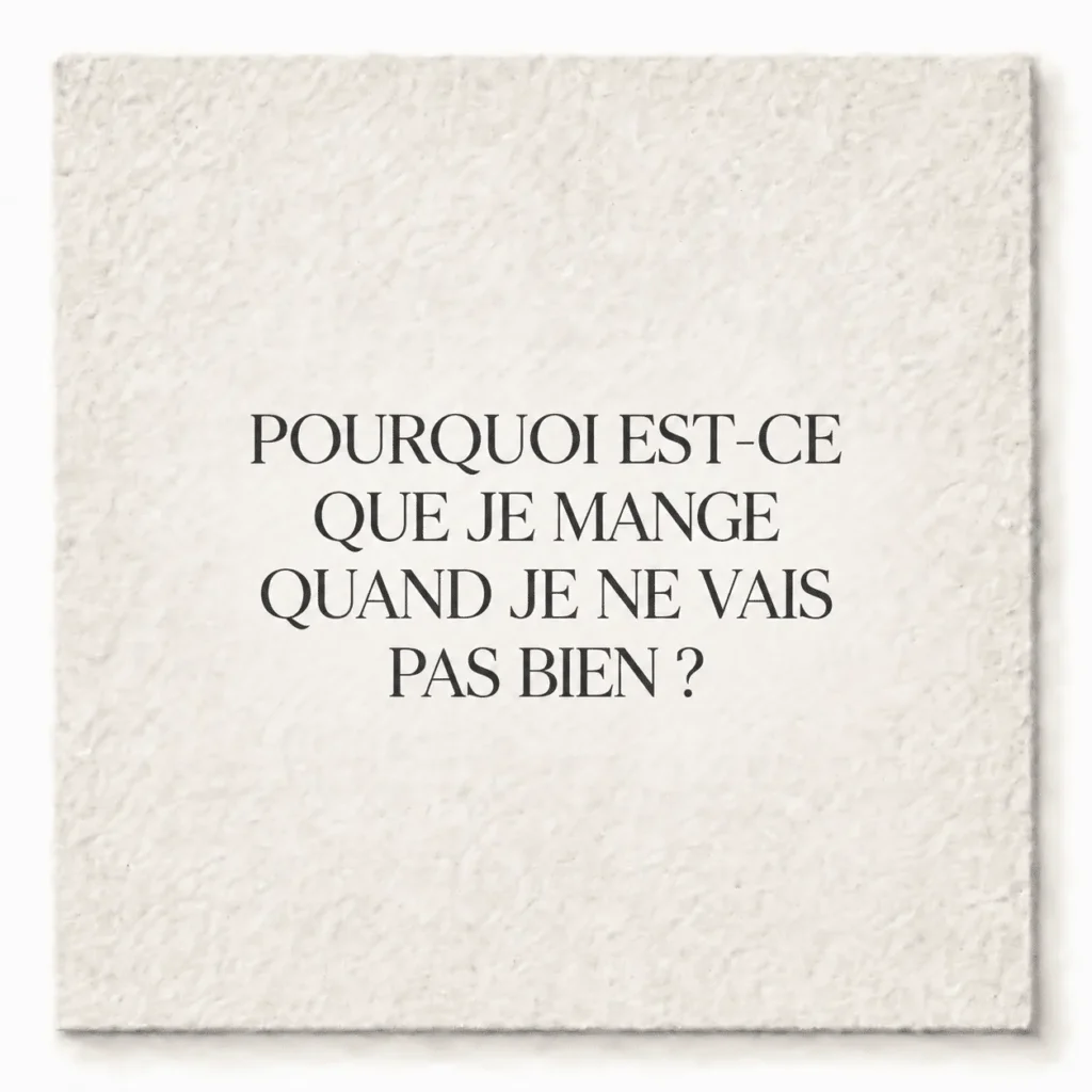 Pourquoi est-ce que je mange quand je ne vais pas bien ?
