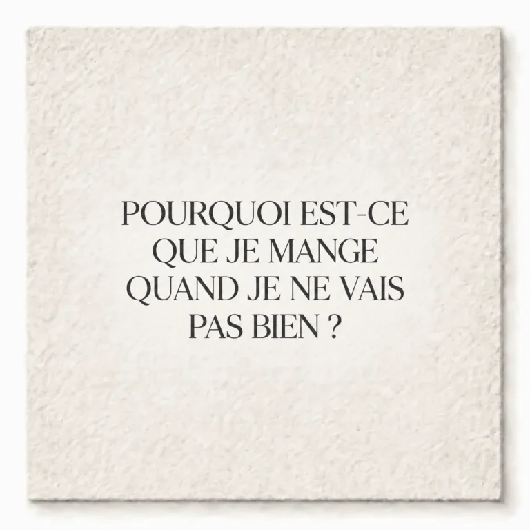 Pourquoi est-ce que je mange quand je ne vais pas bien ?