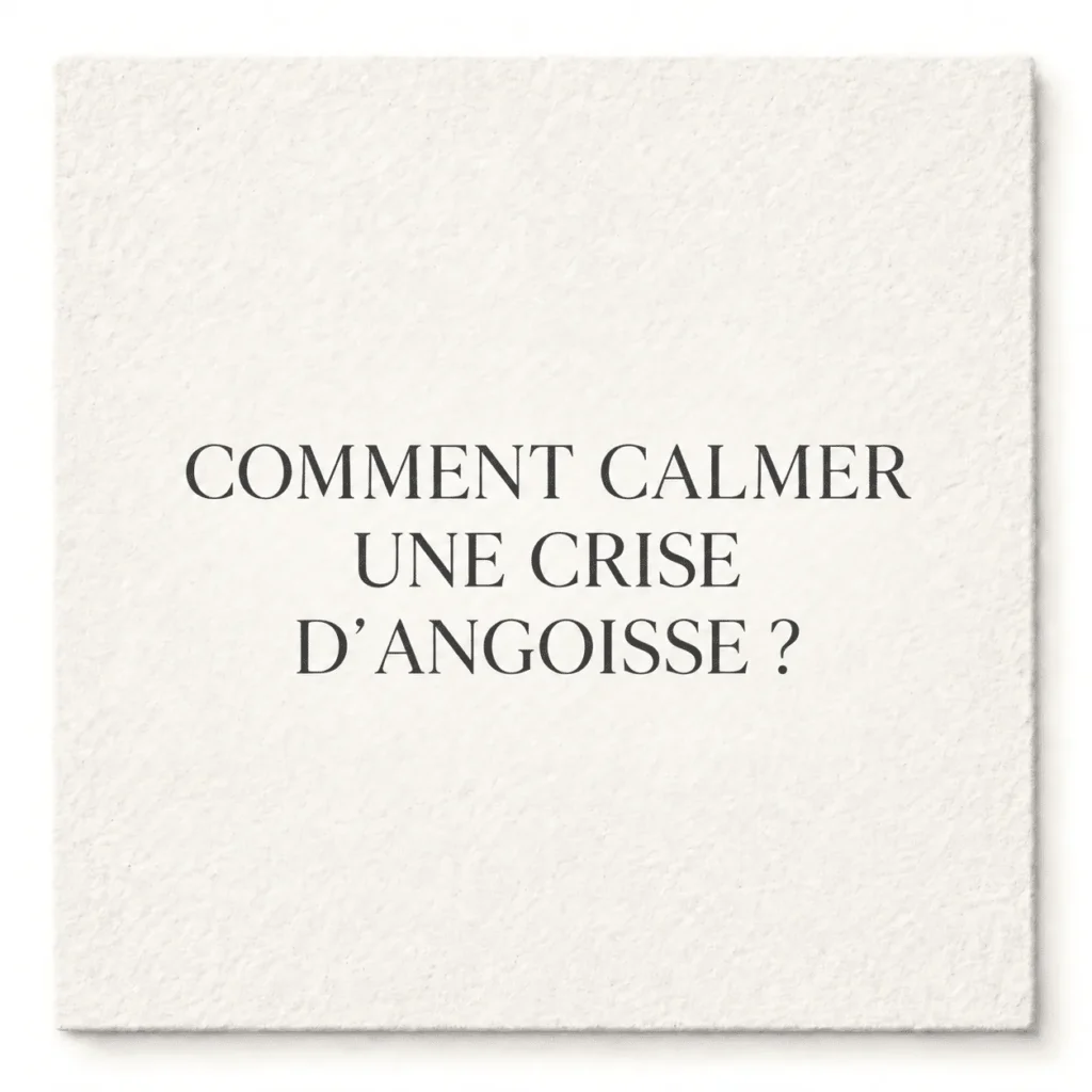Comment calmer une crise d’angoisse ?